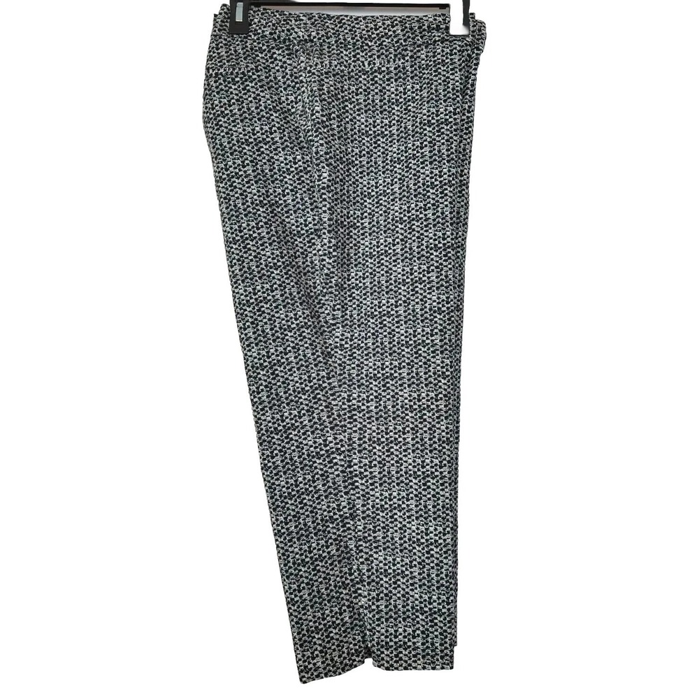 Hilary Radley Capri Pants Womens Large Black White Pull On Stretch-XL